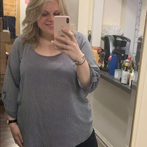 NWOT, torrid wrap back striped blouse, 3X